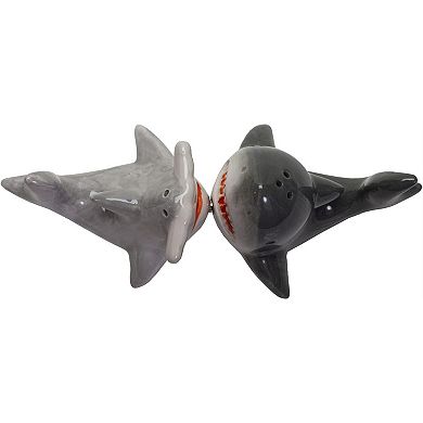 Sharks Couple Ceramic Food Salt and Pepper Shakers