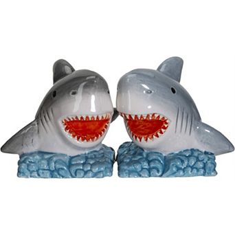 Shark Jaws King of the Ocean Ceramic Salt and Pepper Shakers Set