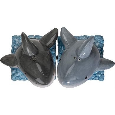 Shark Jaws King of the Ocean Ceramic Salt and Pepper Shakers Set