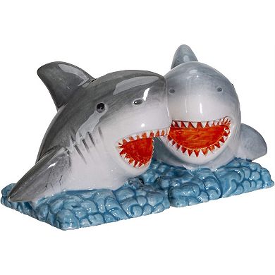Shark Jaws King of the Ocean Ceramic Salt and Pepper Shakers Set