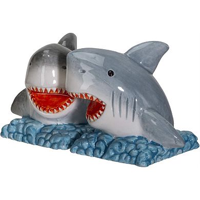 Shark Jaws King of the Ocean Ceramic Salt and Pepper Shakers Set
