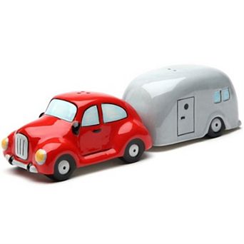 Car and Travel Trailer Camper Ceramic Magnetic Salt and Pepper Shaker Set