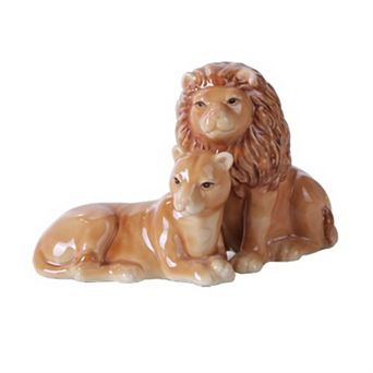 4.75 in Animal Kingdom Mr. and Mrs. Lion Couple Magnetic Salt and Pepper Shaker Kitchen Set