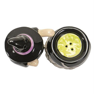 Pacific Trading Witch and Cauldron Magnetic Salt and Pepper Shaker Set 2.2 Inch