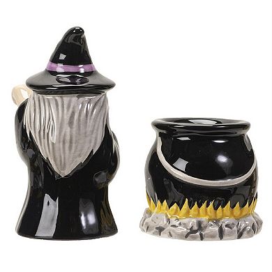 Pacific Trading Witch and Cauldron Magnetic Salt and Pepper Shaker Set 2.2 Inch