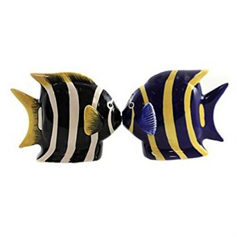 Pacific Trading Angel Fish Magnetic Ceremic Salt and Pepper Shakers