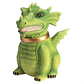 Green Dragon Cookie Jar Ceramic Cute Kitchen Accessory