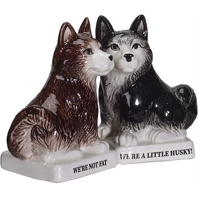 We're Not Fat Huskies Ceramic Salt and Pepper Shakers Set