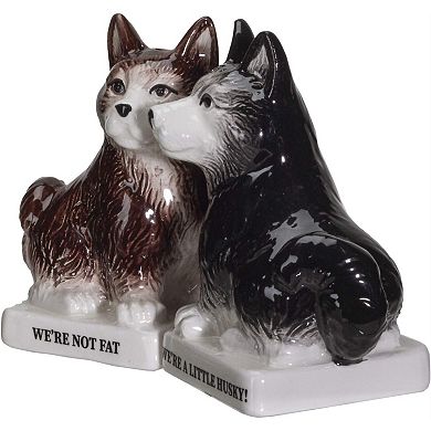 We're Not Fat Huskies Ceramic Salt and Pepper Shakers Set