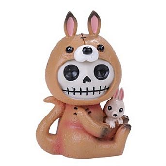 Furrybones Sydney Signature Skeleton in Kangaroo Costume with Baby in Pouch