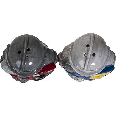 White And Black Knights Ceramic Magnetic Salt and Pepper Shakers Set