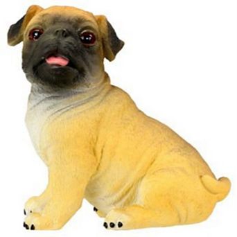 Sitting Pug Puppy Figurine 3 Inch