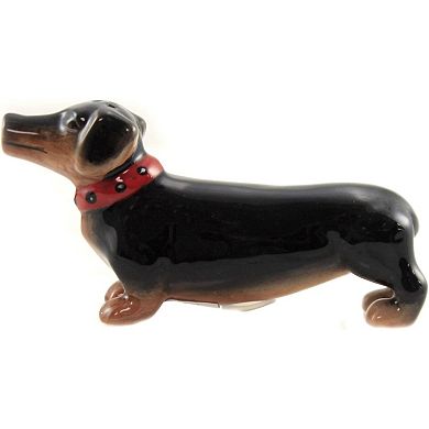 Long Love Affair Dachshund Ceramic Magnetic Salt and Pepper Shaker Set