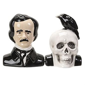 Edgar Allen Poe Magnetic Salt and Pepper Shaker Set 3 Inch