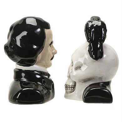 Edgar Allen Poe Magnetic Salt and Pepper Shaker Set 3 Inch