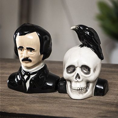 Edgar Allen Poe Magnetic Salt and Pepper Shaker Set 3 Inch