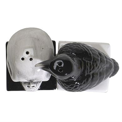 Quoth The Raven Halloween Ceramic Salt and Pepper Shakers Set