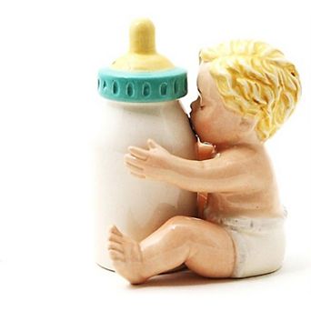 Pacific Trading Baby with Bottle Ceramic Magnetic Salt and Pepper Shakers