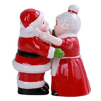 Pacific Trading Santa and Mrs Claus Hugging Salt and Pepper Shakers