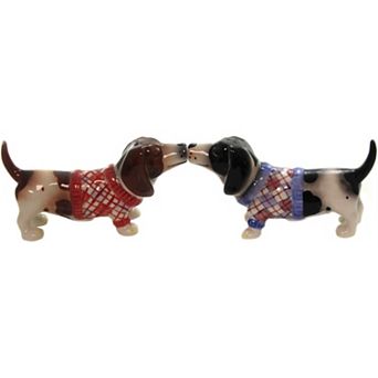 Nothing But a Hound Dog Ceramic Magnetic Salt and Pepper Shaker Set
