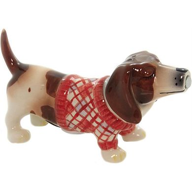 Nothing But a Hound Dog Ceramic Magnetic Salt and Pepper Shaker Set