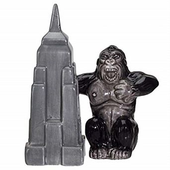 NY Empire State Building with Giant King Kong Monster Ceramic Salt and Pepper Shakers Set