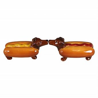 Puppy Dachshunds Happy Hot Dogs Magnetic Salt & Pepper Shakers