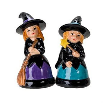 Pacific Giftware Magical Hocus Pocus Witches Magnetic Ceramic Salt and Pepper Shakers