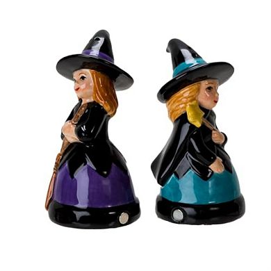 Pacific Giftware Magical Hocus Pocus Witches Magnetic Ceramic Salt and Pepper Shakers