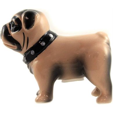 Puppy Little Love Pugs Ceramic Magnetic Salt and Pepper Shakers