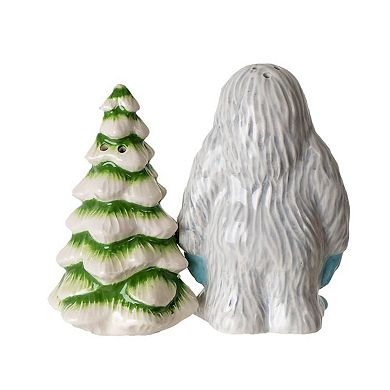 Pacific Trading Yeti With White Pine Tree Ceramic Magnetic Salt and Pepper Shaker Set