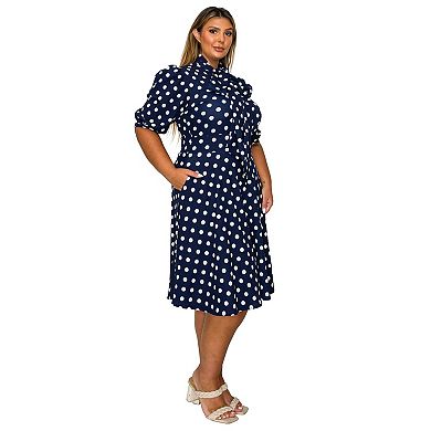 Plus Size Breken Pocket Flare Dress