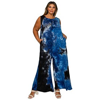 Plus Size Pax Tie Dye Pocket Jumpsuit