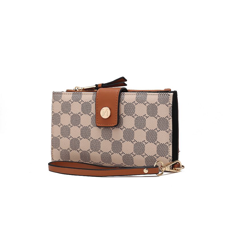 MKF Collection Solene Circular Print Faux leather Wristlet Wallet, Red