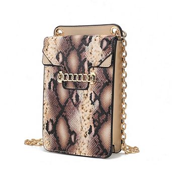 MKF Collection Yael Snake Embossed Faux Leather Crossbody Phone Bag