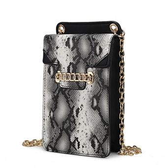 MKF Collection Yael Snake Embossed Faux Leather Crossbody Phone Bag