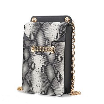 MKF Collection Yael Snake Embossed Faux Leather Crossbody Phone Bag