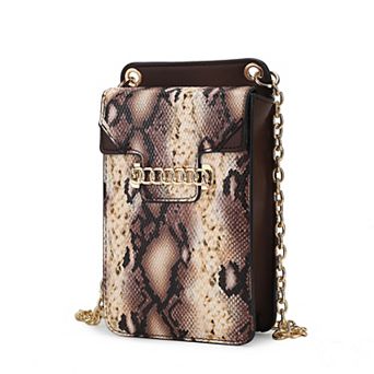 MKF Collection Yael Snake Embossed Faux Leather Crossbody Phone Bag