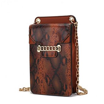 MKF Collection Yael Snake Embossed Faux Leather Crossbody Phone Bag
