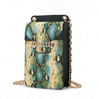 MKF Collection Yael Snake Embossed Faux Leather Crossbody Phone Bag