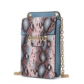 MKF Collection Yael Snake Embossed Faux Leather Crossbody Phone Bag