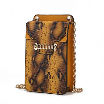 MKF Collection Yael Snake Embossed Faux Leather Crossbody Phone Bag