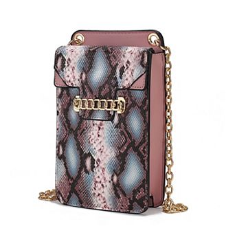 MKF Collection Yael Snake Embossed Faux Leather Crossbody Phone Bag
