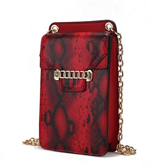 MKF Collection Yael Snake Embossed Faux Leather Crossbody Phone Bag