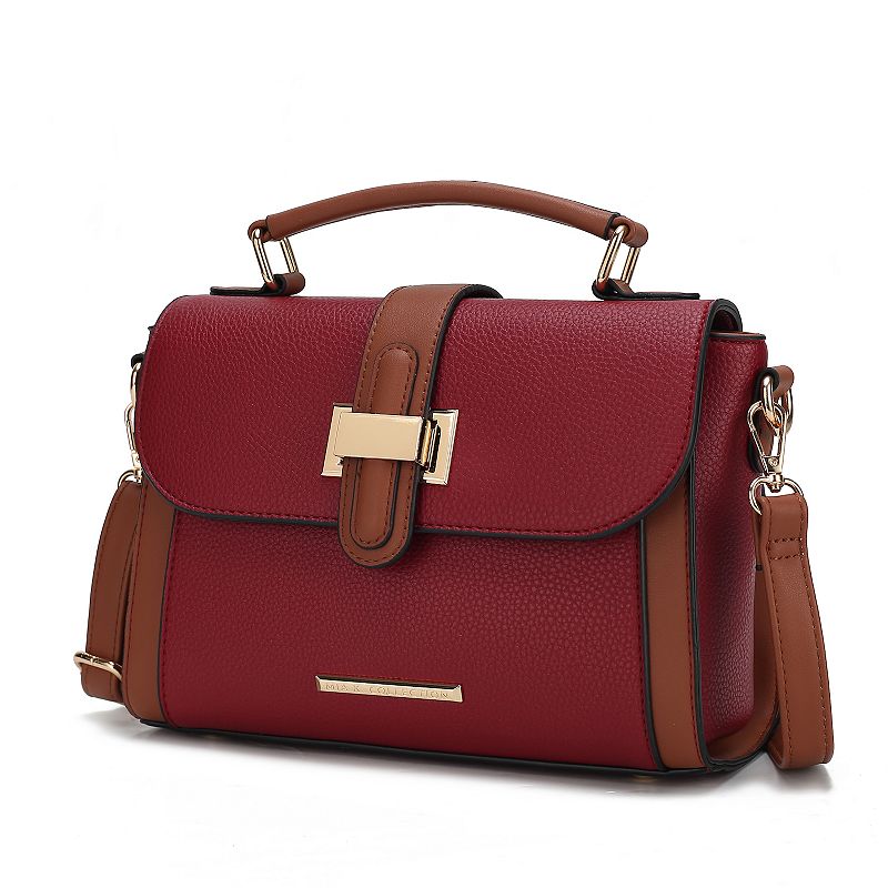 MKF Collection Willa Color-Block Faux Leather Shoulder Bag, Red