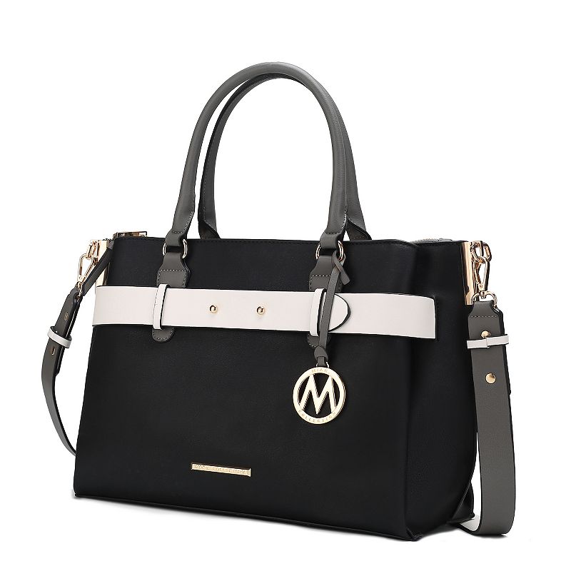 MKF Collection Jamie Satchel Bag with Multiple Compartments, Black