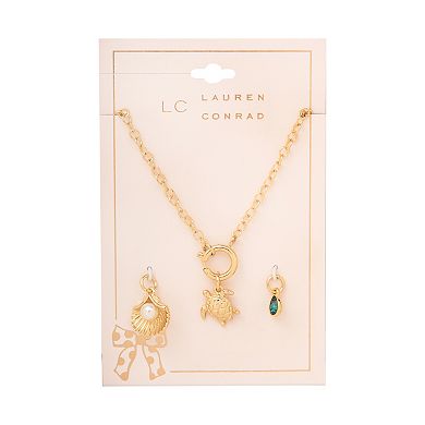 LC Lauren Conrad Gold Tone Sealife Charm Necklace