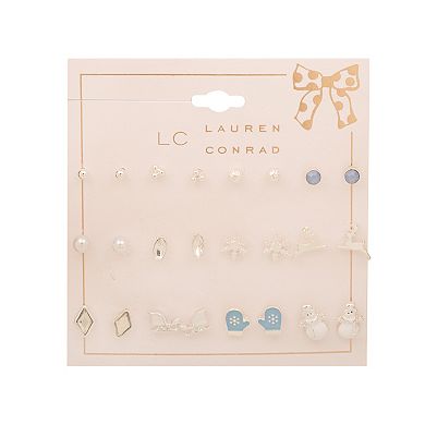 LC Lauren Conrad 12-Pair Winter Icons Nickel Free Earring Set