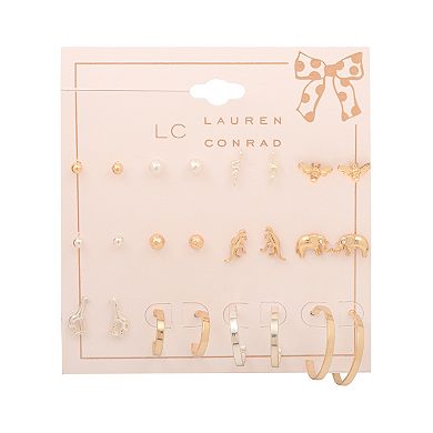 LC Lauren Conrad 12-Pair Whimsy Critters Nickel Free Earring Set