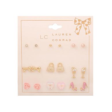 LC Lauren Conrad 9-Pair Girly Icons Earring Set